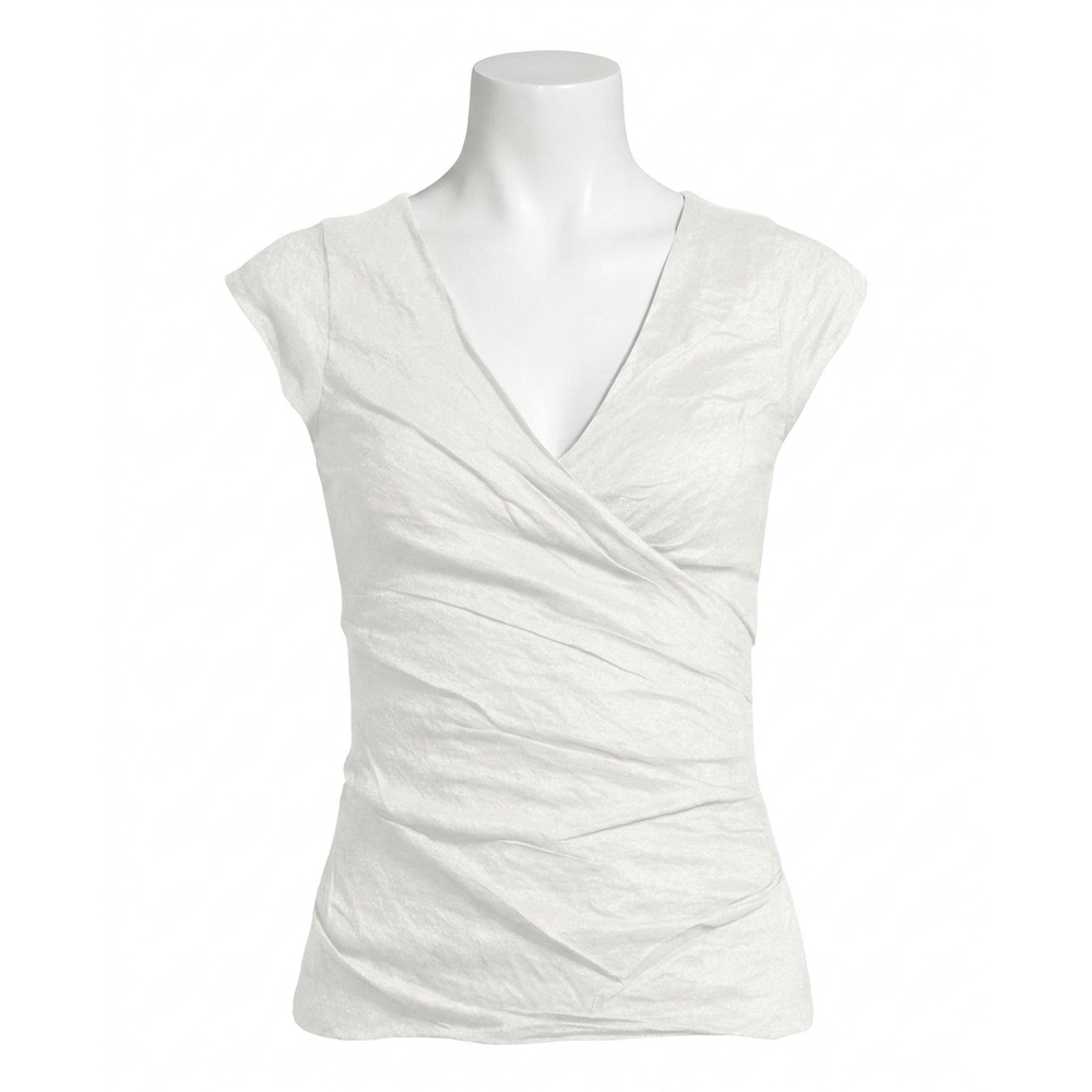 NEW NICOLE MILLER cotton metal logan top in white